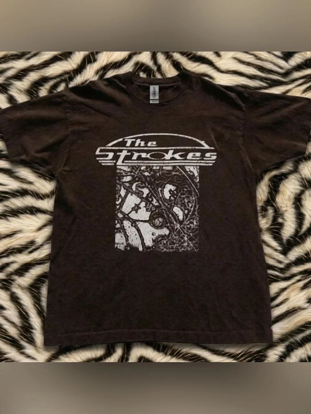 Vintage Brown The Strokes Logo Graphic Tee